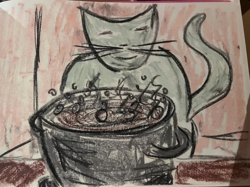 Kleine Katze auf neuen Wegen - Erika Metzner; kochende Katze
